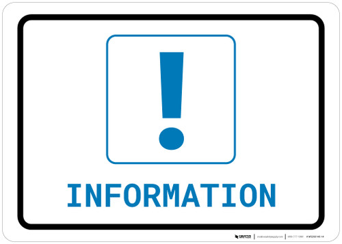 Information with Exclamation Mark Landscape v2 - Wall Sign