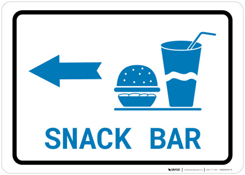 Snack Bar Left Arrow with Icon Landscape v2 - Wall Sign