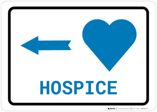 Hospice Left Arrow with Icon Landscape v2 - Wall Sign