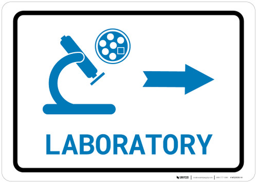 Laboratory Right Arrow with Icon Landscape v2 - Wall Sign