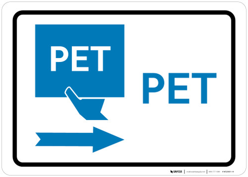 PET Right Arrow with Icon Landscape v2 - Wall Sign