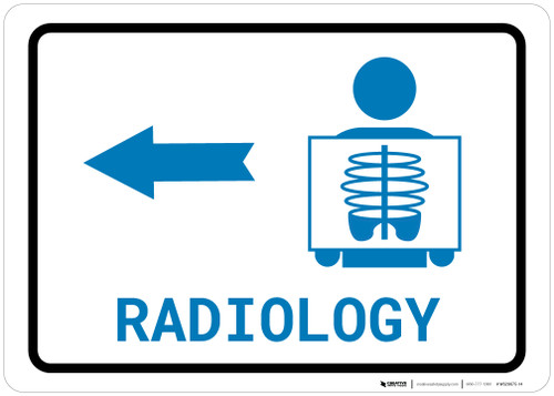 Radiology Left Arrow with Icon Landscape v2 - Wall Sign