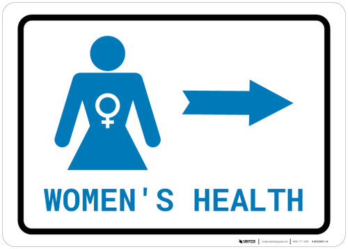 Women's Health Right Arrow with Icon Landscape v2 - Wall Sign