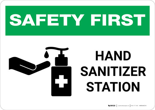 Safety First: Hand Sanitizer Station Landscape - Wall Sign