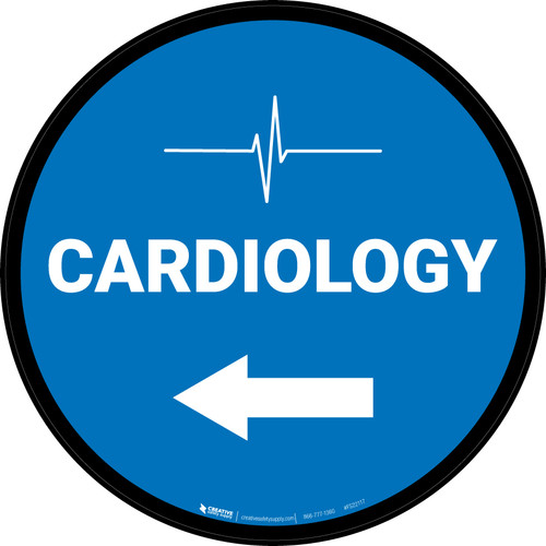 Cardiology With Icon Arrow Left Circular - Floor Sign