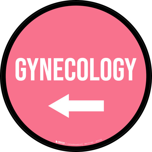 Gynecology Arrow Left Circular - Floor Sign