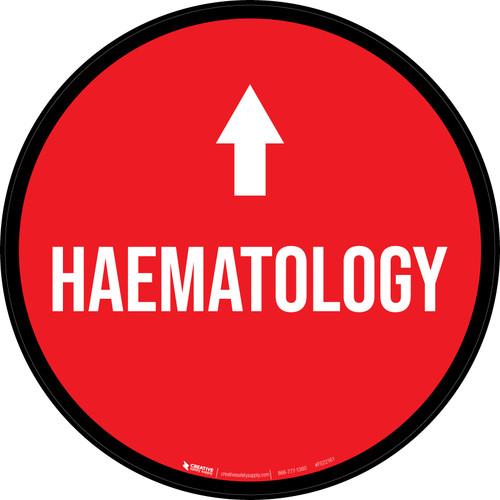Haematology Arrow Straight Circular - Floor Sign