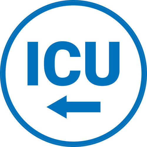 ICU Left with Arrow Circular - Floor Sign