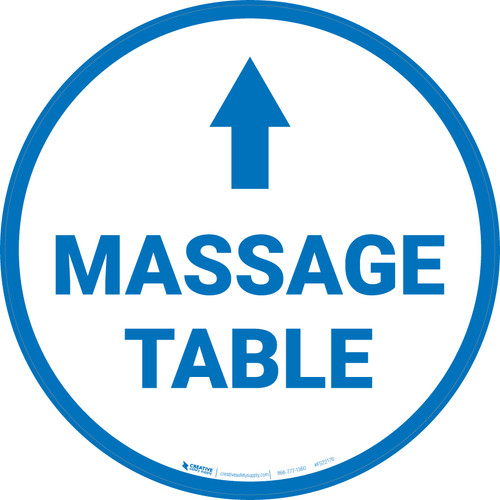 Massage Table Arrow Straight Circular - Floor Sign