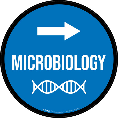 Microbiology Arrow Right Circular - Floor Sign