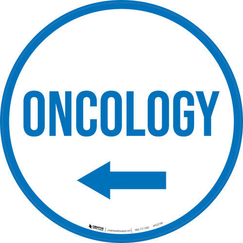 Oncology Arrow Left Circular - Floor Sign