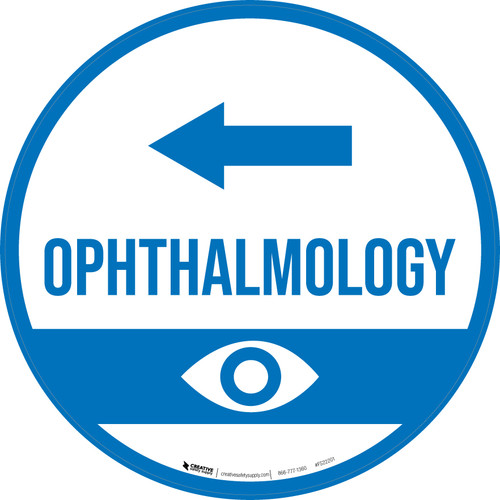Ophthalmology Arrow Left Circular - Floor Sign