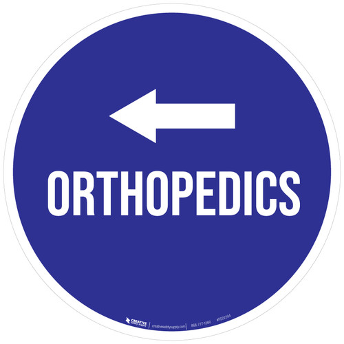 Orthopedics Arrow Left Circular - Floor Sign
