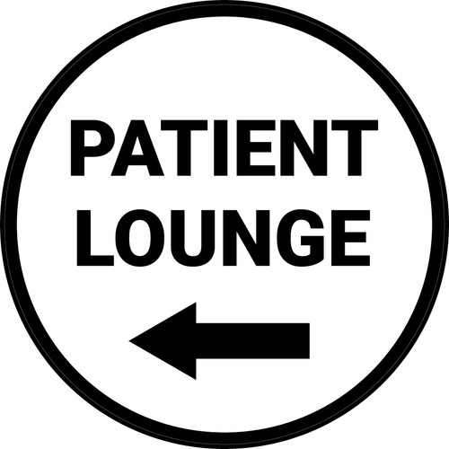 Patient Lounge Left with Arrow Circular - Floor Sign