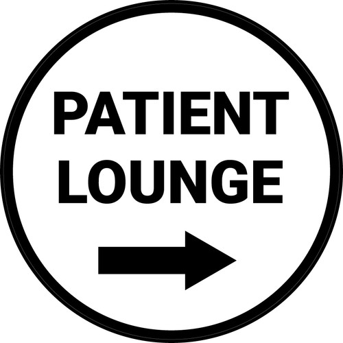 Patient Lounge Right with Arrow Circular - Floor Sign