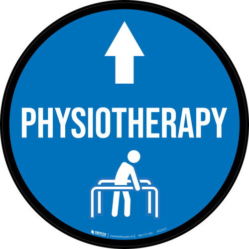 Physiotherapy Arrow Straight Circular - Floor Sign