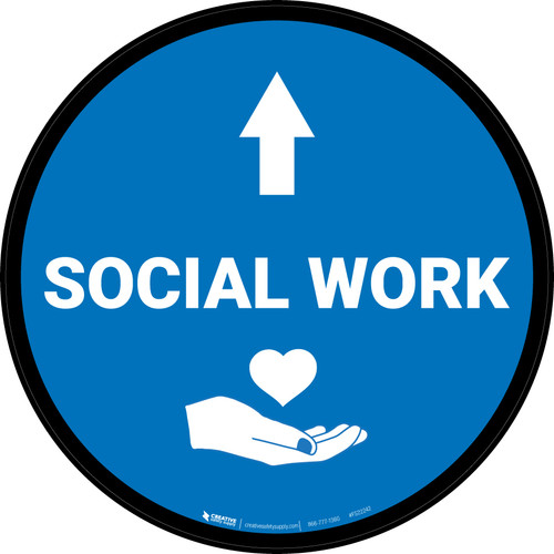 Social Work Arrow Straight Circular - Floor Sign