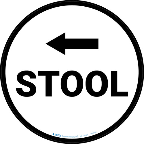 Stool Arrow Left Circular - Floor Sign