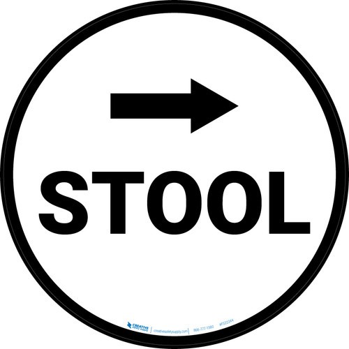 Stool Arrow Right Circular - Floor Sign