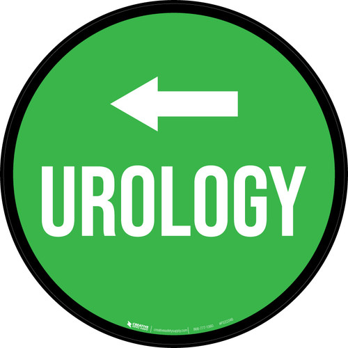 Urology Arrow Left Circular - Floor Sign