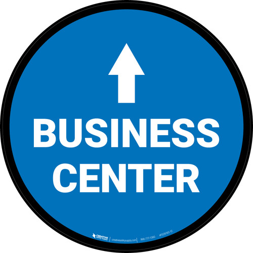 Business Center Arrow Straight Circular - Floor Sign