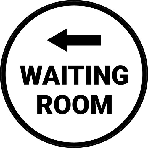 Waiting Room Left with Arrow Circular - Floor Sign