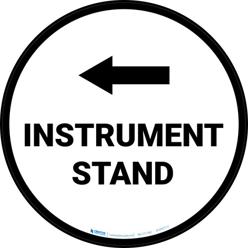 Instrument Stand Arrow Left Circular - Floor Sign