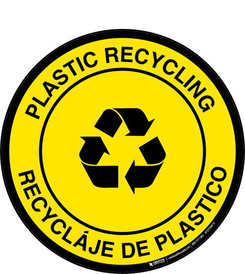 Plastic Recycling (Bilingual Spanish) -  Floor Sign
