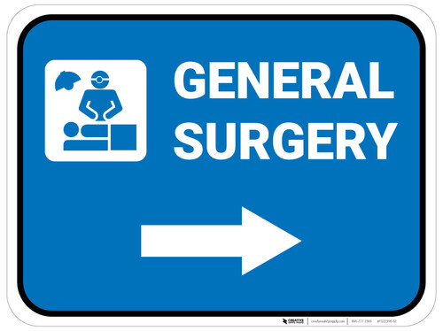 General Surgery Right Arrow with Icon Rectangular - Floor Sign