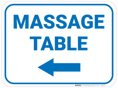 Massage Table Arrow Left Rectangular - Floor Sign