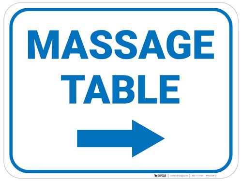 Massage Table Arrow Right Rectangular - Floor Sign