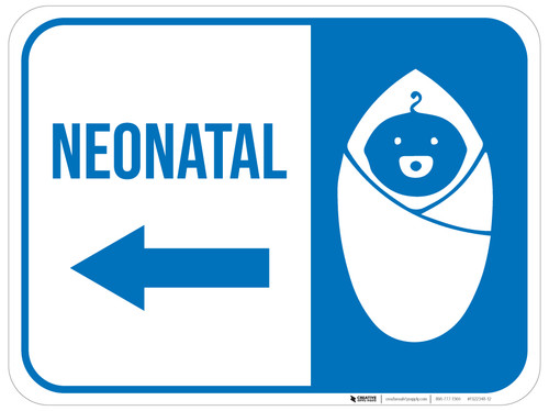 Neonatal Arrow Left Rectangular - Floor Sign
