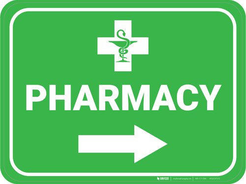 Pharmacy Arrow Right Rectangular - Floor Sign