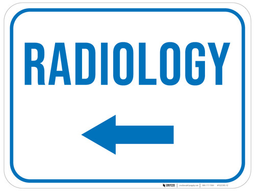 Radiology Arrow Left Rectangular - Floor Sign