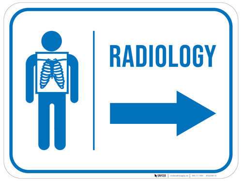 Radiology Right Arrow with Icon Rectangular - Floor Sign