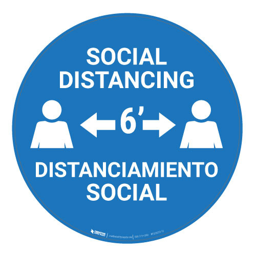 Social Distancing - Bilingual Spanish - Floor Sign