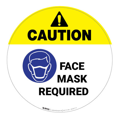 Caution - Face Mask Required - Floor Sign
