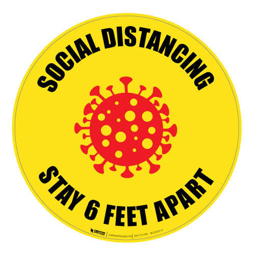 Social Distancing - Stay 6 Feet Apart - Floor Sign