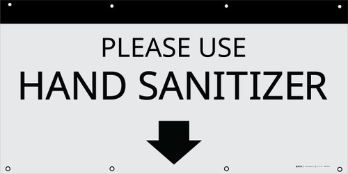 Please Use Hand Sanitizer with Arrow/Gray - Banner