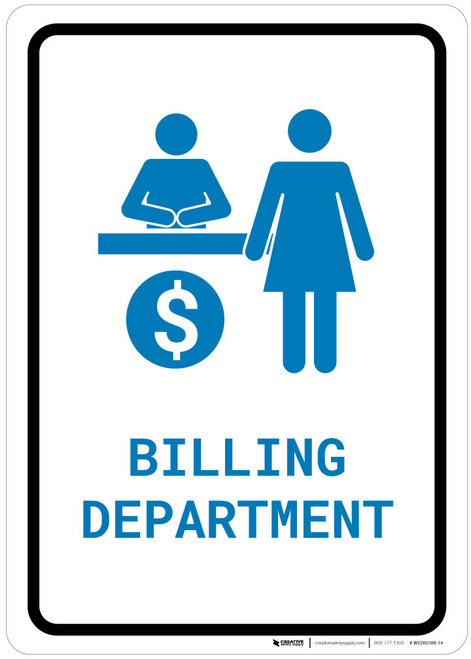 Billing Department with Icon Portrait v2 - Wall Sign