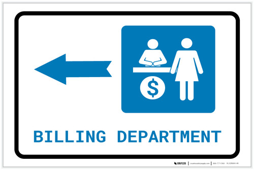 Billing Department Left Arrow with Icon Landscape - Label