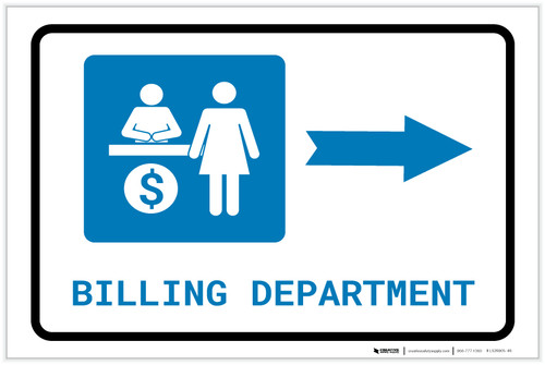 Billing Department Right Arrow with Icon Landscape - Label
