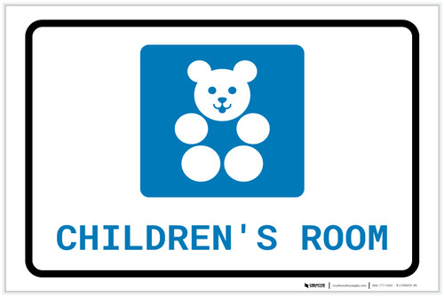 Children's Room with Icon Landscape - Label