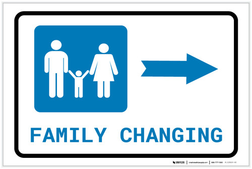 Family Changing Right Arrow with Icon Landscape - Label