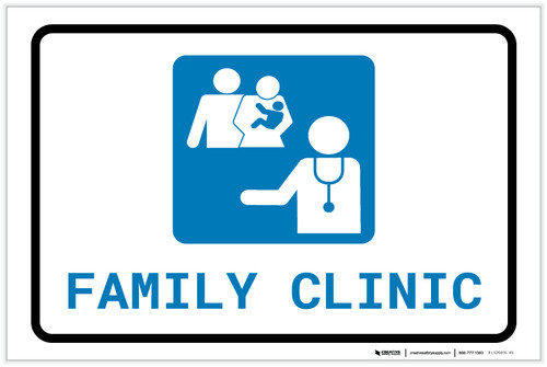 Family Health Clinic with Icon Landscape - Label