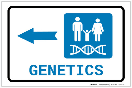 Genetics Left Arrow with Icon Landscape - Label