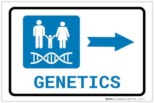 Genetics Right Arrow with Icon Landscape - Label