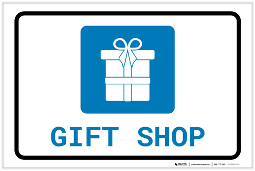 Gift Shop with Icon Landscape - Label