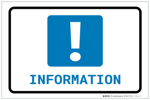 Information with Exclamation Mark Landscape - Label