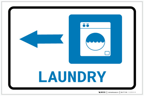 Laundry Left Arrow with Icon Landscape - Label